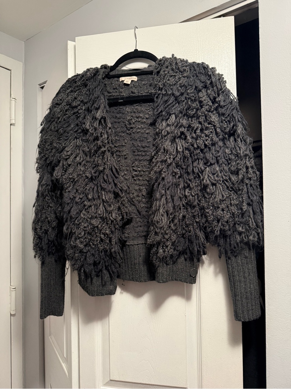 DKNY Dark Gray Loop-Texture Women's Cardigan